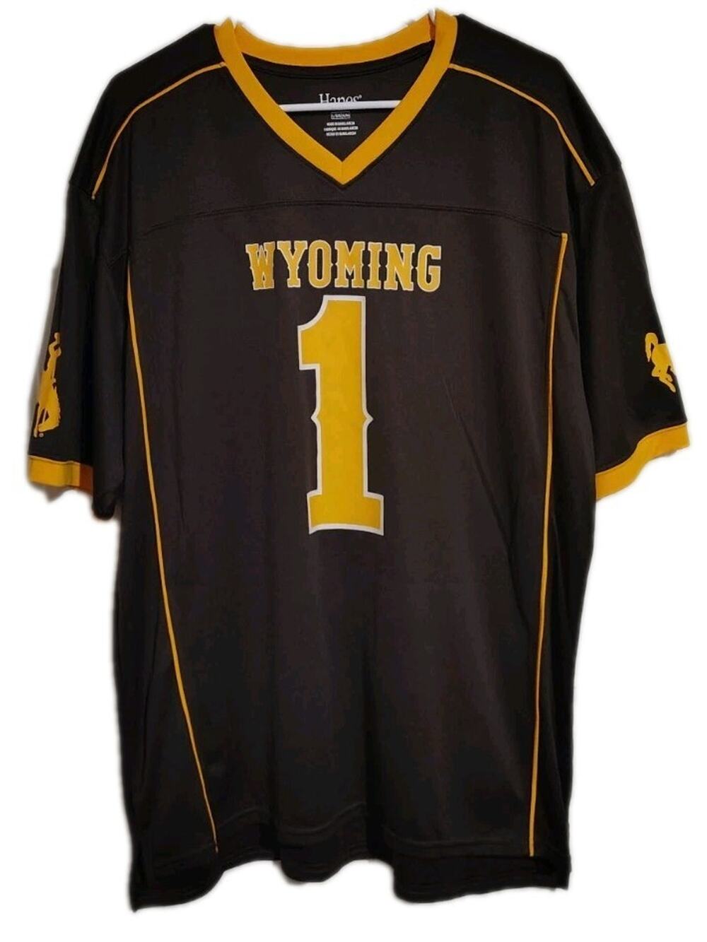 University Of Wyoming Jersey Shirt Size Large Adult Cowboys Laramie Pokes Shirt